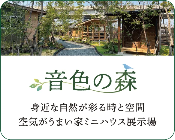 音色の森 身近な自然が彩る時と空間 空気がうまい家ミニハウス展示場